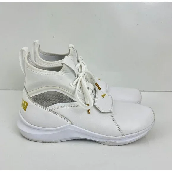 Puma Phenom Lux White Leather High Tops Womens Size 7.5 M - Picture 3 of 10